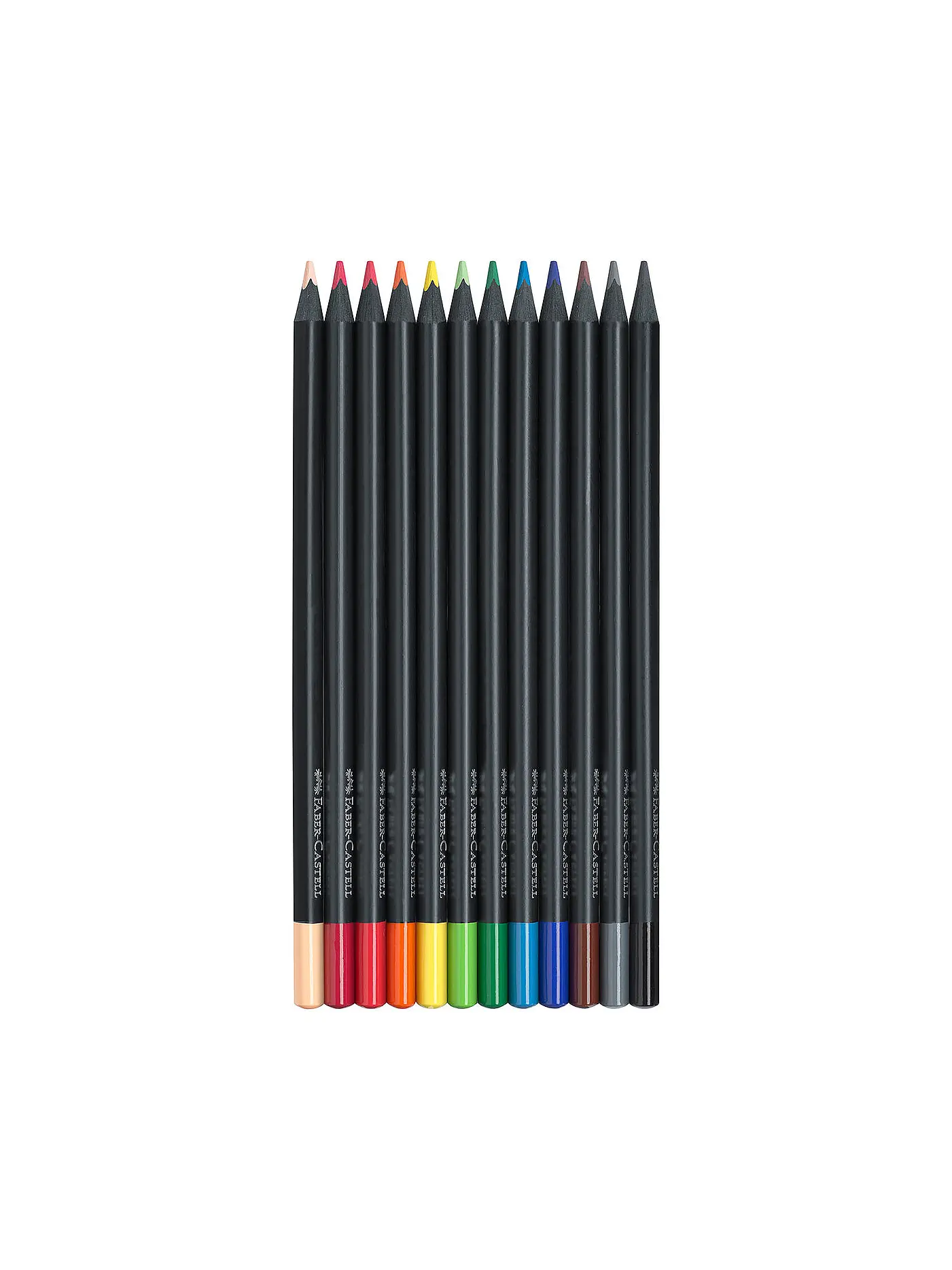 FABER-CASTELL | Black Edition Bunstifte, 12er Kartonetui | 